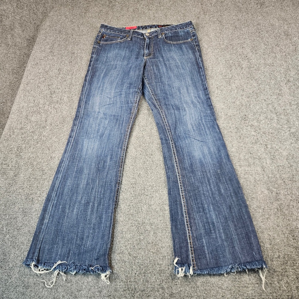 AG Adriano Goldschmied The Elite Flare Jeans Dark Wash‎ Raw Hem 31R Made in USA